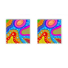 Abstract Pattern Painting Shapes Cufflinks (square) by Celenk