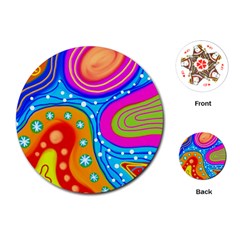 Abstract Pattern Painting Shapes Playing Cards (Round) 