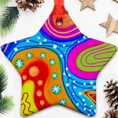 Abstract Pattern Painting Shapes Star Ornament (Two Sides)