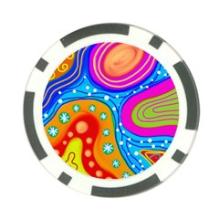 Abstract Pattern Painting Shapes Poker Chip Card Guard by Celenk