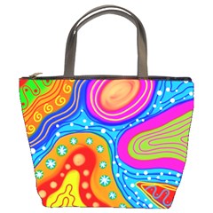 Abstract Pattern Painting Shapes Bucket Bags