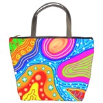 Abstract Pattern Painting Shapes Bucket Bags Front