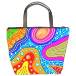 Abstract Pattern Painting Shapes Bucket Bags Back