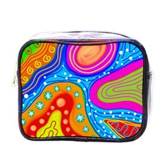 Abstract Pattern Painting Shapes Mini Toiletries Bags by Celenk