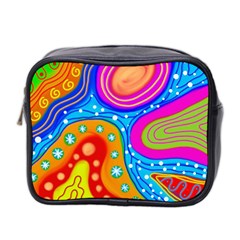 Abstract Pattern Painting Shapes Mini Toiletries Bag 2-side by Celenk