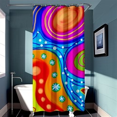 Abstract Pattern Painting Shapes Shower Curtain 36  X 72  (stall)  by Celenk