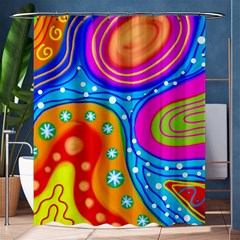 Abstract Pattern Painting Shapes Shower Curtain 60  x 72  (Medium) 