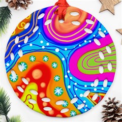 Abstract Pattern Painting Shapes Ornament (Round Filigree)