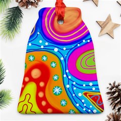 Abstract Pattern Painting Shapes Bell Ornament (Two Sides)