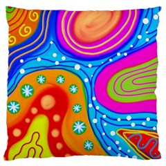 Abstract Pattern Painting Shapes Large Cushion Case (One Side)