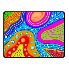 Abstract Pattern Painting Shapes Double Sided Fleece Blanket (small)  by Celenk