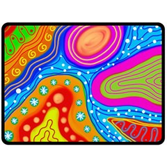 Abstract Pattern Painting Shapes Double Sided Fleece Blanket (Large) 