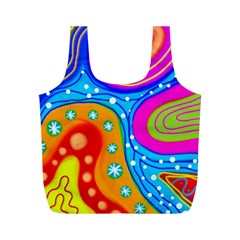 Abstract Pattern Painting Shapes Full Print Recycle Bags (M) 