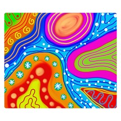 Abstract Pattern Painting Shapes Double Sided Flano Blanket (Small) 