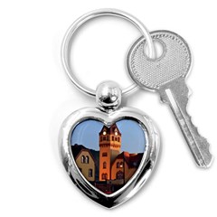 Blue Hour Colliery House Key Chains (heart)  by Celenk