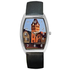 Blue Hour Colliery House Barrel Style Metal Watch by Celenk