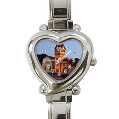 Blue Hour Colliery House Heart Italian Charm Watch by Celenk