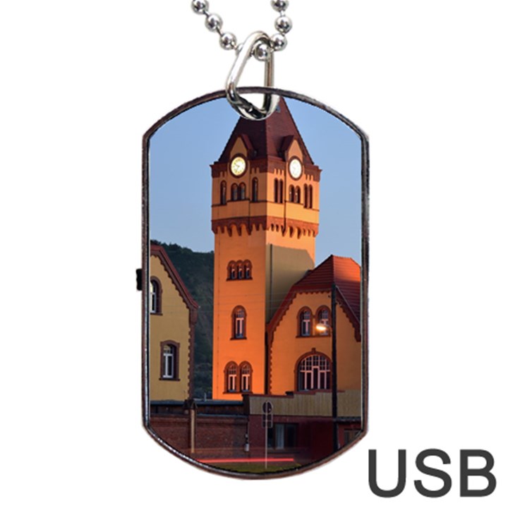 Blue Hour Colliery House Dog Tag USB Flash (Two Sides)