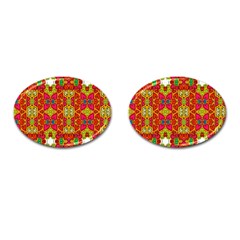 Abstract Background Pattern Doodle Cufflinks (oval) by Celenk