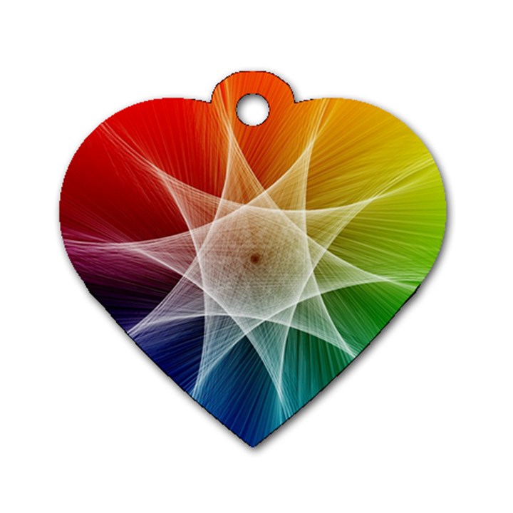 Abstract Star Pattern Structure Dog Tag Heart (Two Sides)