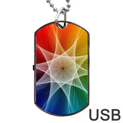 Abstract Star Pattern Structure Dog Tag Usb Flash (two Sides) by Celenk