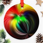 Circle Lines Wave Star Abstract Round Ornament (Two Sides) Back