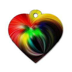 Circle Lines Wave Star Abstract Dog Tag Heart (one Side) by Celenk