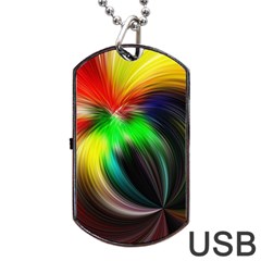 Circle Lines Wave Star Abstract Dog Tag Usb Flash (one Side) by Celenk