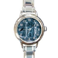 Church Stone Rock Building Round Italian Charm Watch