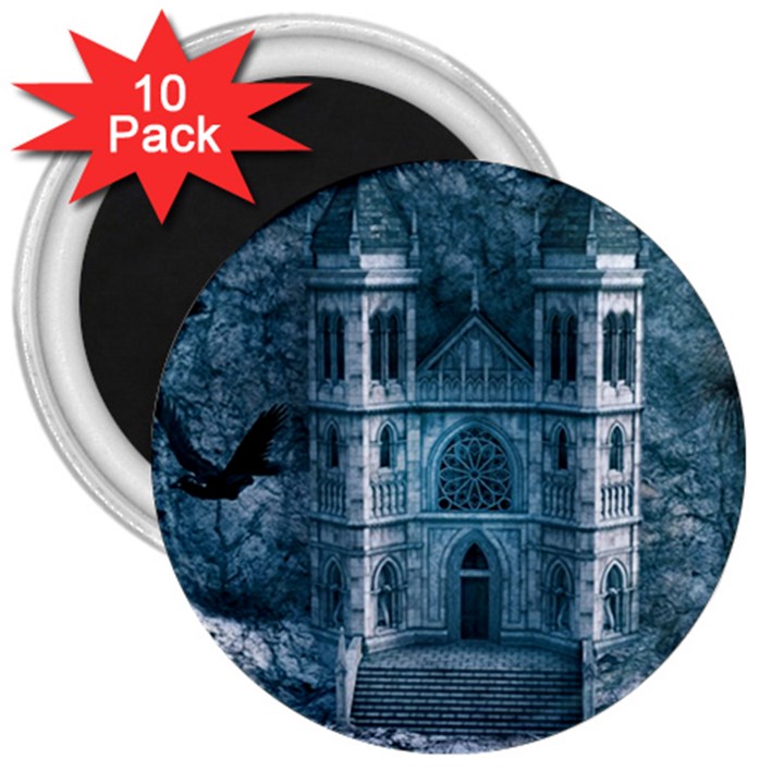 Church Stone Rock Building 3  Magnets (10 pack) 