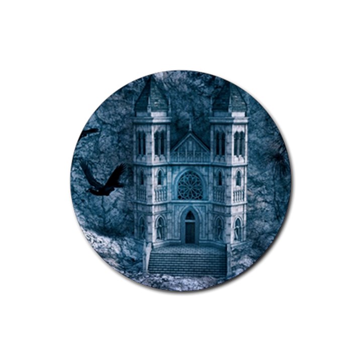 Church Stone Rock Building Rubber Round Coaster (4 pack) 