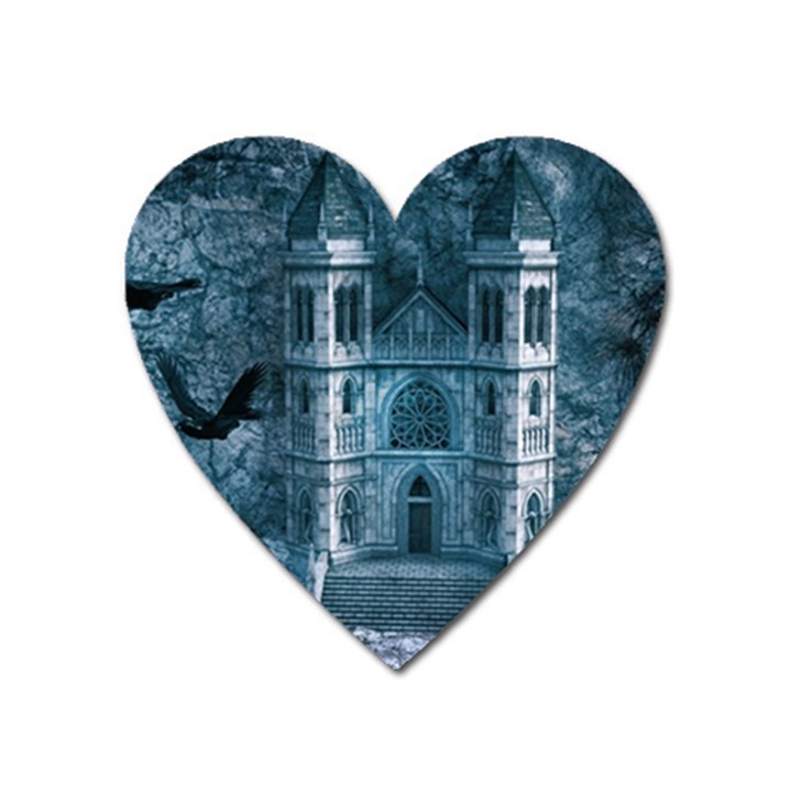 Church Stone Rock Building Heart Magnet