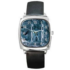 Church Stone Rock Building Square Metal Watch