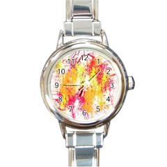 Painting Spray Brush Paint Round Italian Charm Watch