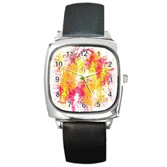 Painting Spray Brush Paint Square Metal Watch