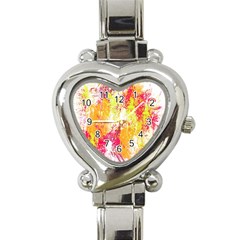 Painting Spray Brush Paint Heart Italian Charm Watch