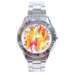 Painting Spray Brush Paint Stainless Steel Analogue Watch