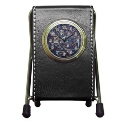 Graffiti Chalkboard Blackboard Love Pen Holder Desk Clocks by Celenk