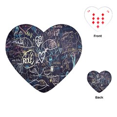 Graffiti Chalkboard Blackboard Love Playing Cards (heart)  by Celenk