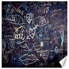 Graffiti Chalkboard Blackboard Love Canvas 12  X 12   by Celenk