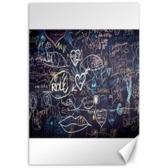 Graffiti Chalkboard Blackboard Love Canvas 12  X 18   by Celenk