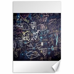 Graffiti Chalkboard Blackboard Love Canvas 24  X 36  by Celenk