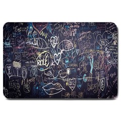 Graffiti Chalkboard Blackboard Love Large Doormat  by Celenk