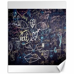 Graffiti Chalkboard Blackboard Love Canvas 11  X 14   by Celenk