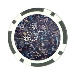 Graffiti Chalkboard Blackboard Love Poker Chip Card Guard by Celenk