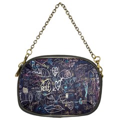 Graffiti Chalkboard Blackboard Love Chain Purses (one Side)  by Celenk