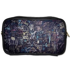 Graffiti Chalkboard Blackboard Love Toiletries Bags by Celenk