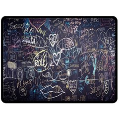 Graffiti Chalkboard Blackboard Love Fleece Blanket (large)  by Celenk