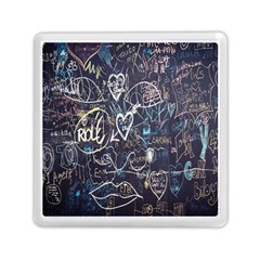 Graffiti Chalkboard Blackboard Love Memory Card Reader (square)  by Celenk