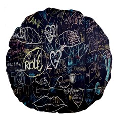 Graffiti Chalkboard Blackboard Love Large 18  Premium Round Cushions by Celenk